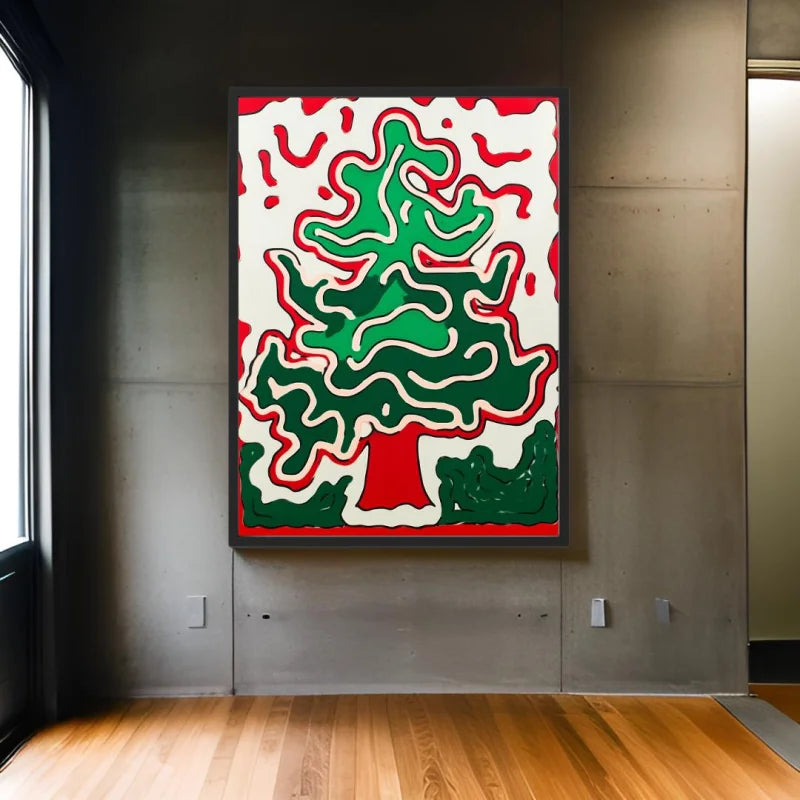 Abstract Christmas Tree Canvas Prints Art - Ready to Hang Canvas Prints