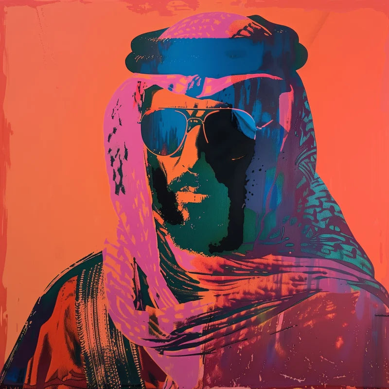 Arab Pop Art Canvas Prints Middle Eastern Man - Breaking Borders (Middle Eastern)