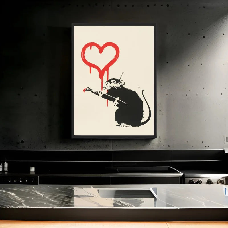 Banksy Rat Canvas Prints Graffiti Art - Ready to Hang Canvas Prints