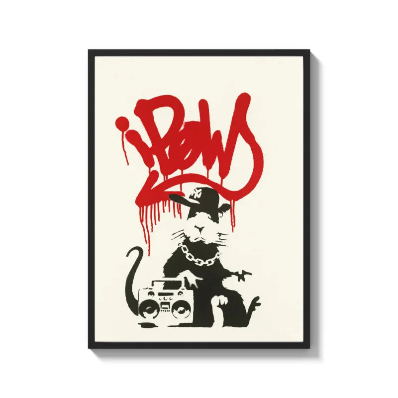 Banksy Rat Canvas Prints Ready to Hang Art - Ready to Hang Canvas Prints