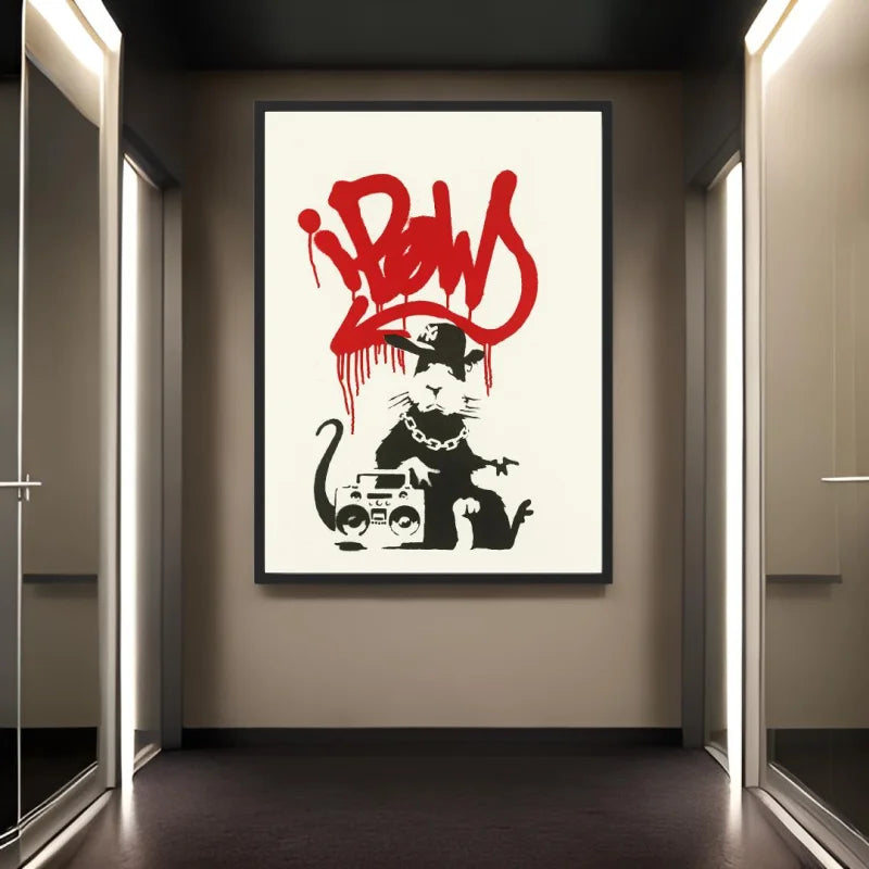 Banksy Rat Canvas Prints Ready to Hang Art - Ready to Hang Canvas Prints
