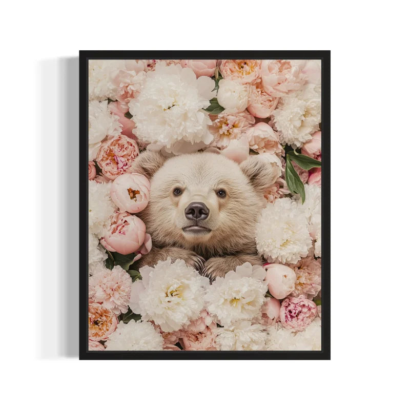 Bear Cub Canvas Prints in Flowers - Ready to Hang Canvas Prints
