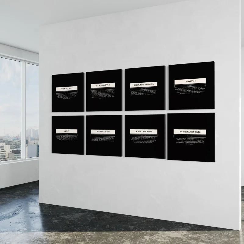 Black Ambition Definition Canvas Prints Wall Art - Typography & Word Art