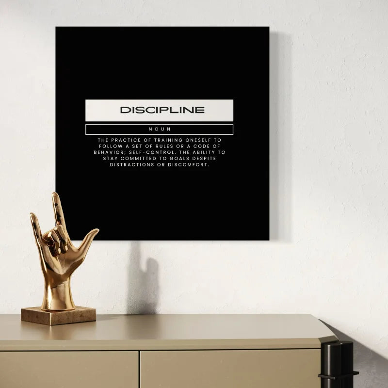 Black Discipline Definition Canvas Prints - Typography & Word Art