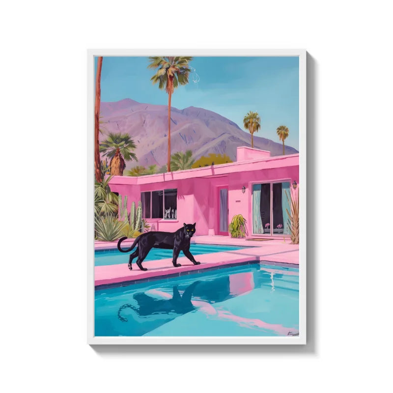 Black Panther Pink Pool Canvas Prints - Ready to Hang Canvas Prints