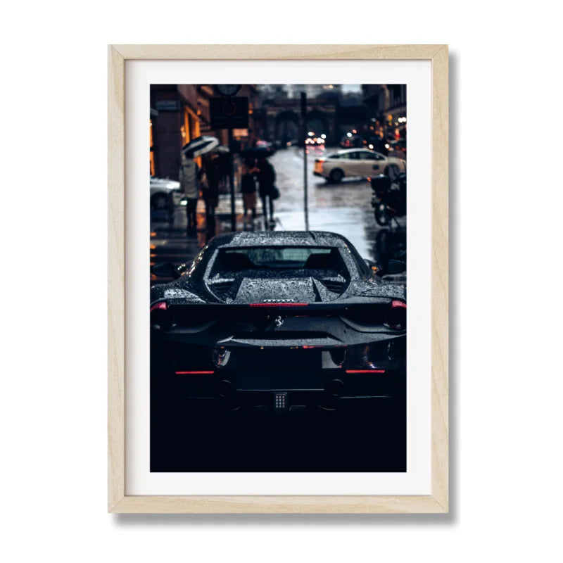 Black Sports Car Fine Art Print - Luxury & Lifestyle (Framed Fine Art)