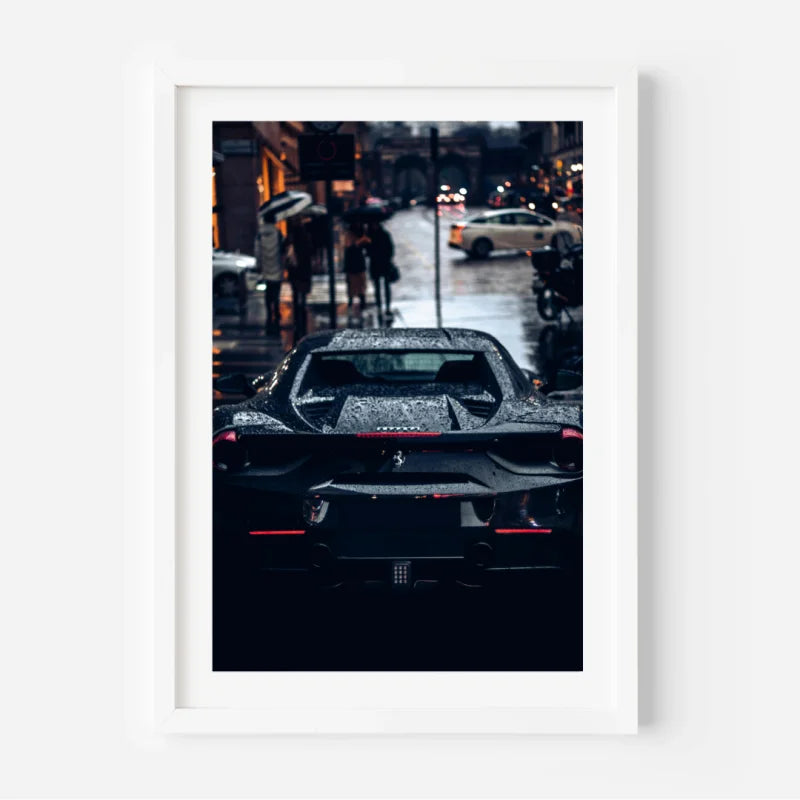 Black Sports Car Fine Art Print - Luxury & Lifestyle (Framed Fine Art)