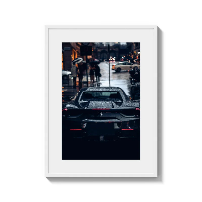 Black Sports Car Fine Art Print - Luxury & Lifestyle (Framed Fine Art)