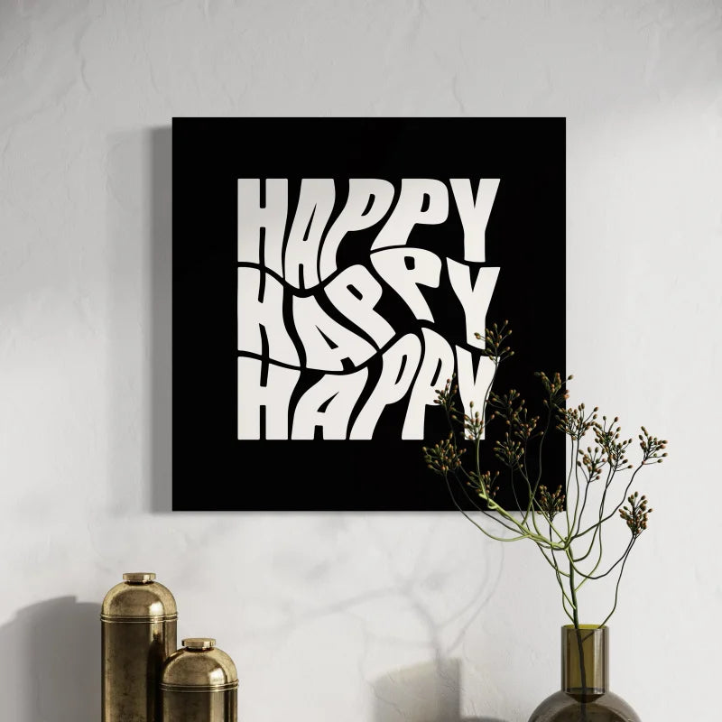 Black Square Canvas Prints Art - Typography & Word Art