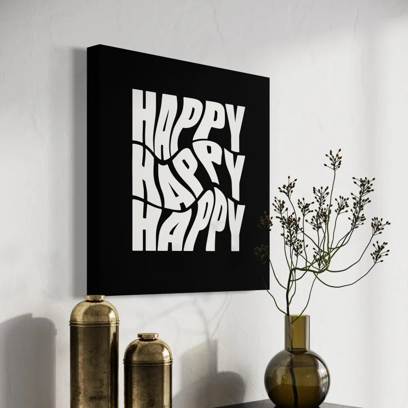Black Square Canvas Prints Art - Typography & Word Art