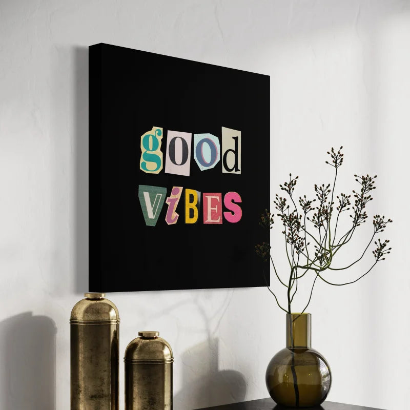 Black Square Typography Canvas Prints Wall Art - Typography & Word Art