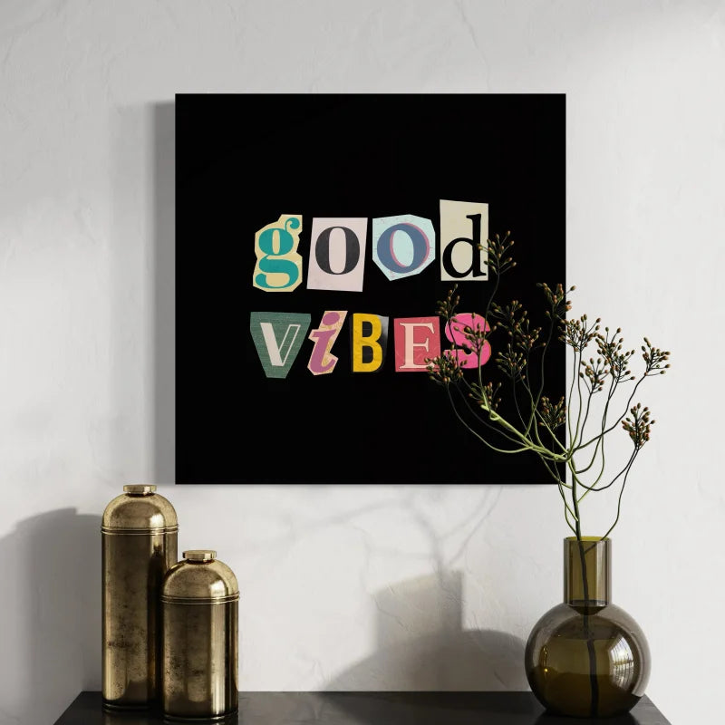 Black Square Typography Canvas Prints Wall Art - Typography & Word Art