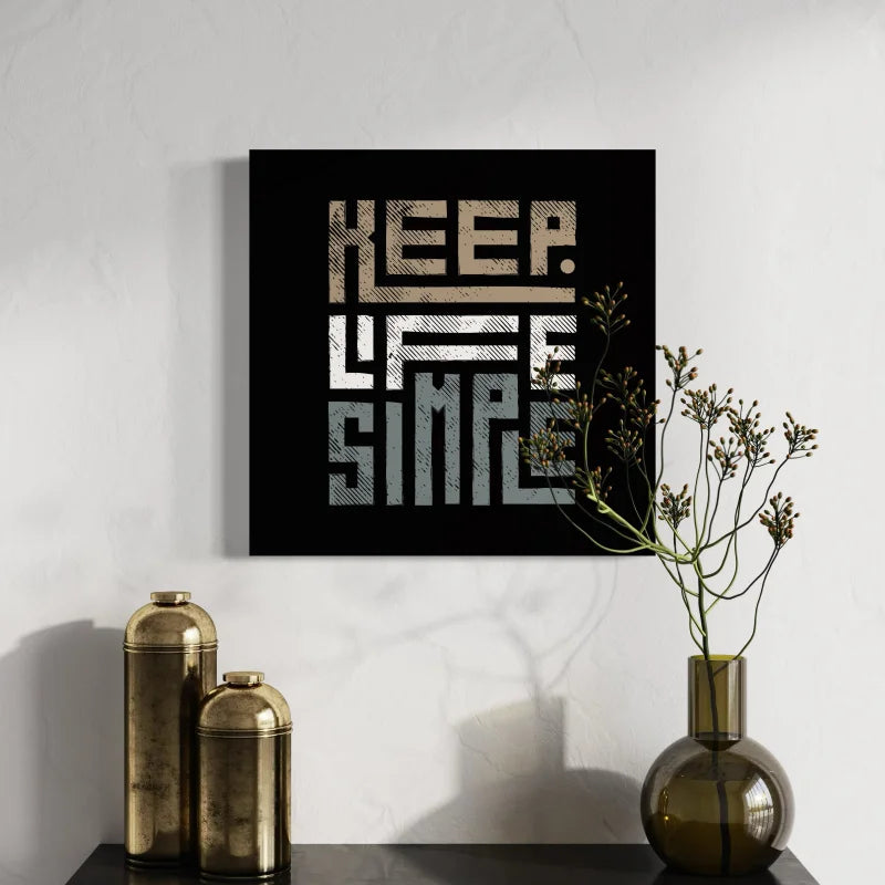 Black Square Typography Canvas Prints Wall Art - Typography & Word Art