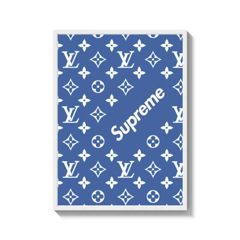 Blue Louis Vuitton Supreme Canvas Prints - Ready to Hang Canvas Prints