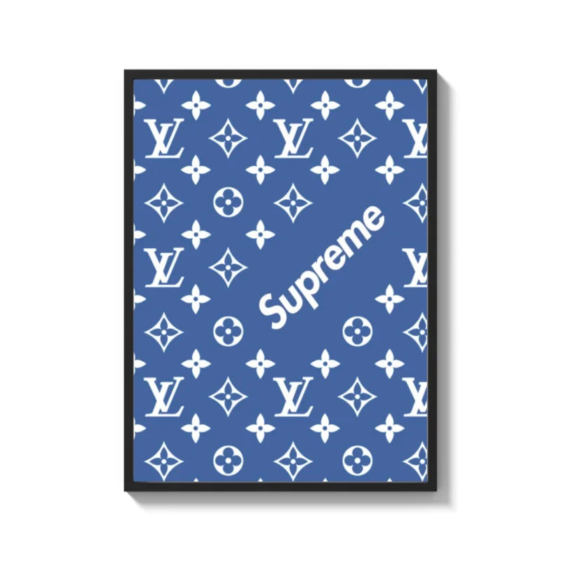 Blue Louis Vuitton Supreme Canvas Prints - Ready to Hang Canvas Prints