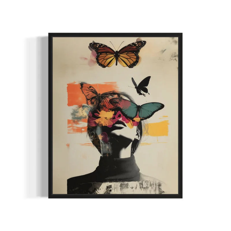 Butterfly Portrait Canvas Prints Wall Art - Ready to Hang Canvas Prints