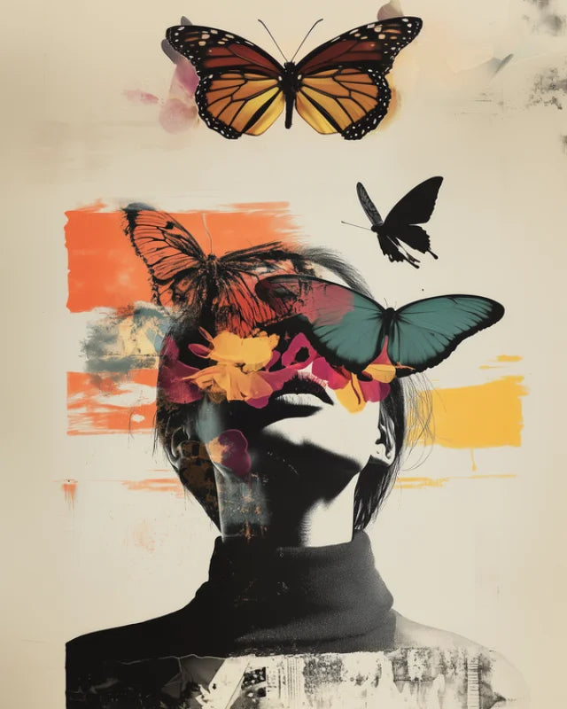 Butterfly Portrait Canvas Prints Wall Art - Ready to Hang Canvas Prints