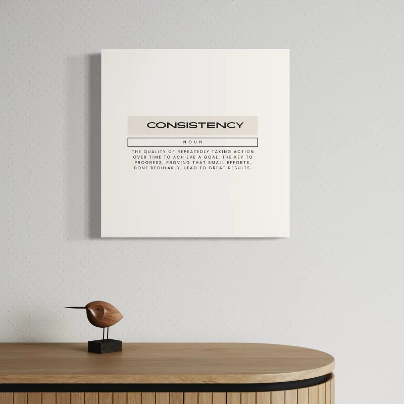 Consistency Definition Black Canvas Prints Wall Art - Typography & Word Art