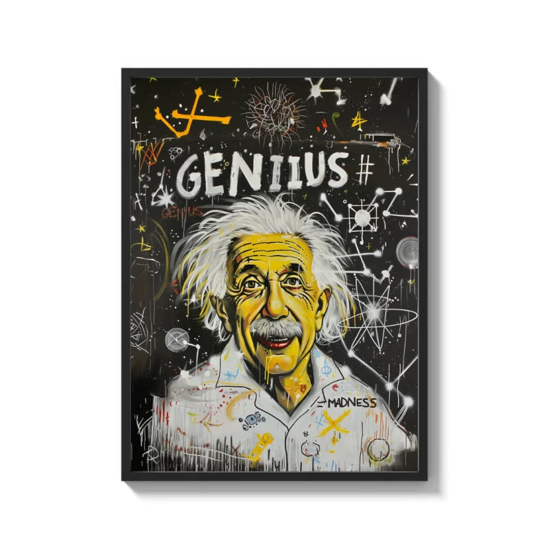 Einstein Graffiti Portrait Canvas Prints - Ready to Hang Canvas Prints
