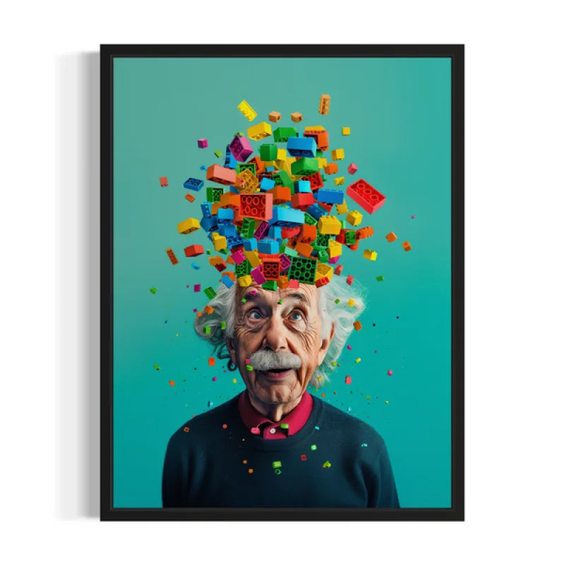 Einstein Lego Explosion Pop Art Canvas Prints - Ready to Hang Canvas Prints