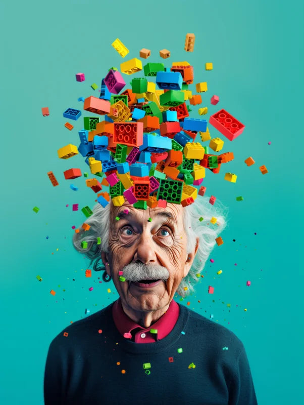 Einstein Lego Explosion Pop Art Canvas Prints - Ready to Hang Canvas Prints