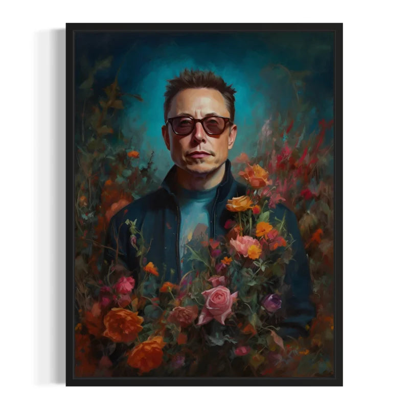 Elon Musk Floral Canvas Prints - Ready to Hang Canvas Prints