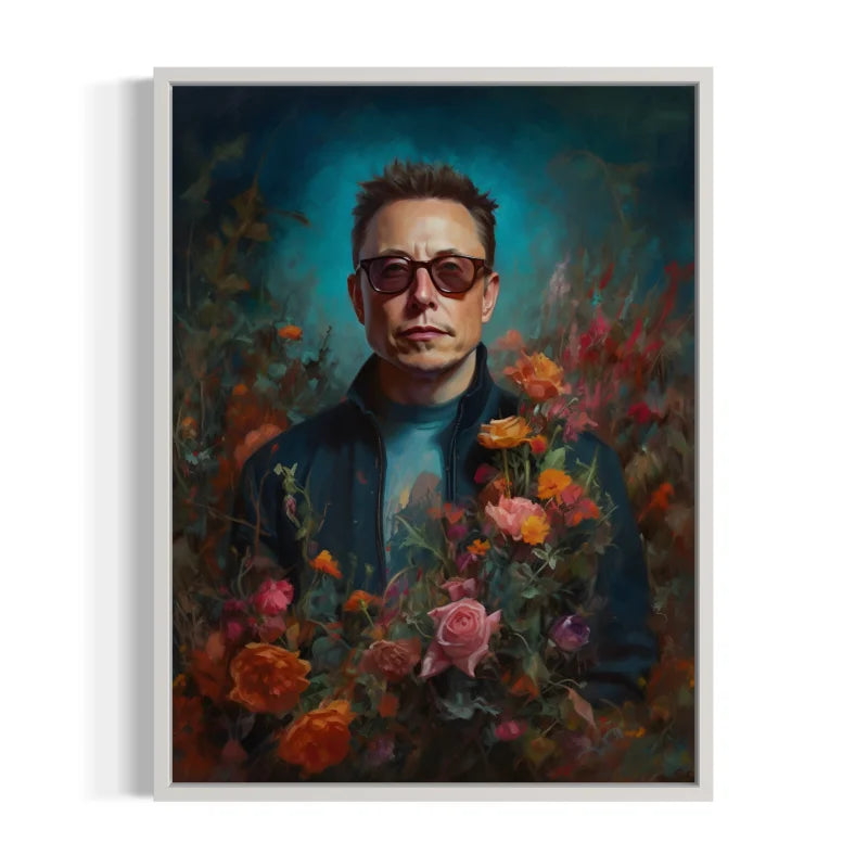 Elon Musk Floral Canvas Prints - Ready to Hang Canvas Prints