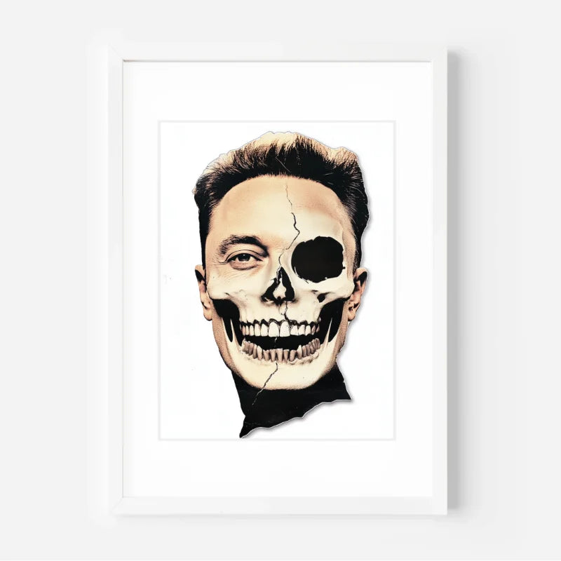 Elon Musk Skull Portrait Decay Series - Legends & Icons