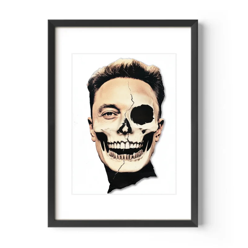 Elon Musk Skull Portrait Decay Series - Legends & Icons