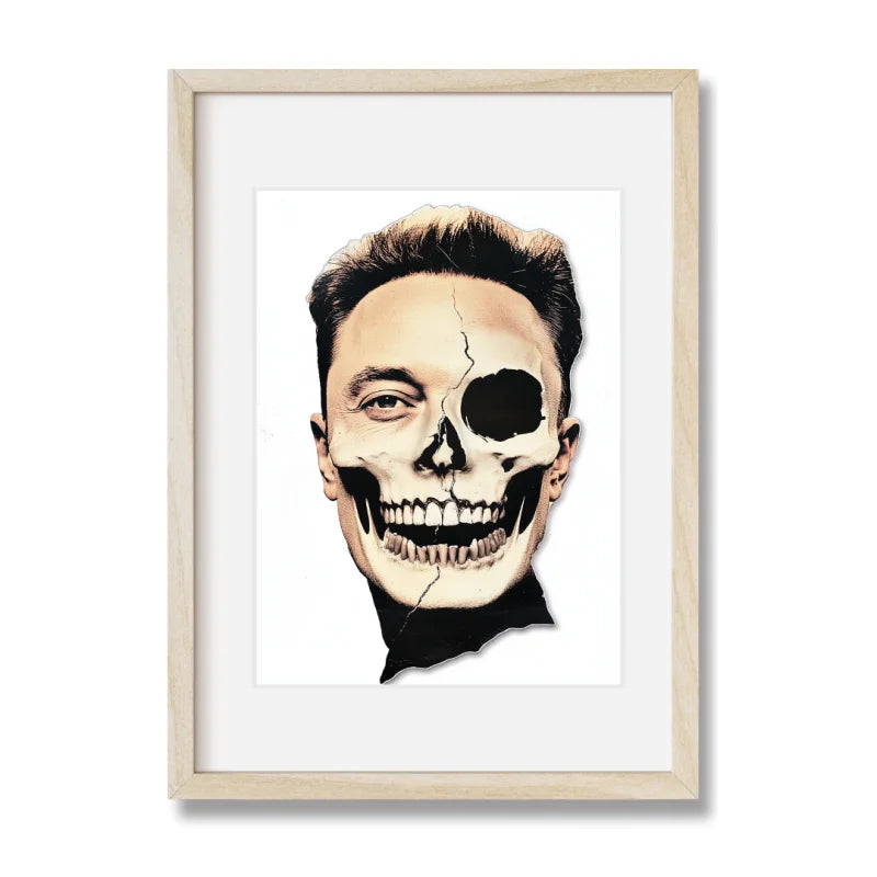 Elon Musk Skull Portrait Decay Series - Legends & Icons