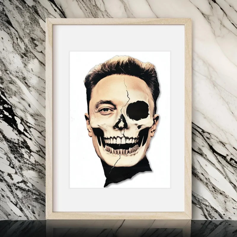 Elon Musk Skull Portrait Decay Series - Legends & Icons