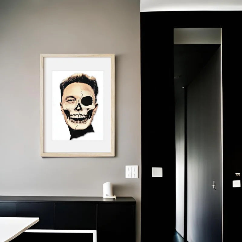 Elon Musk Skull Portrait Decay Series - Legends & Icons