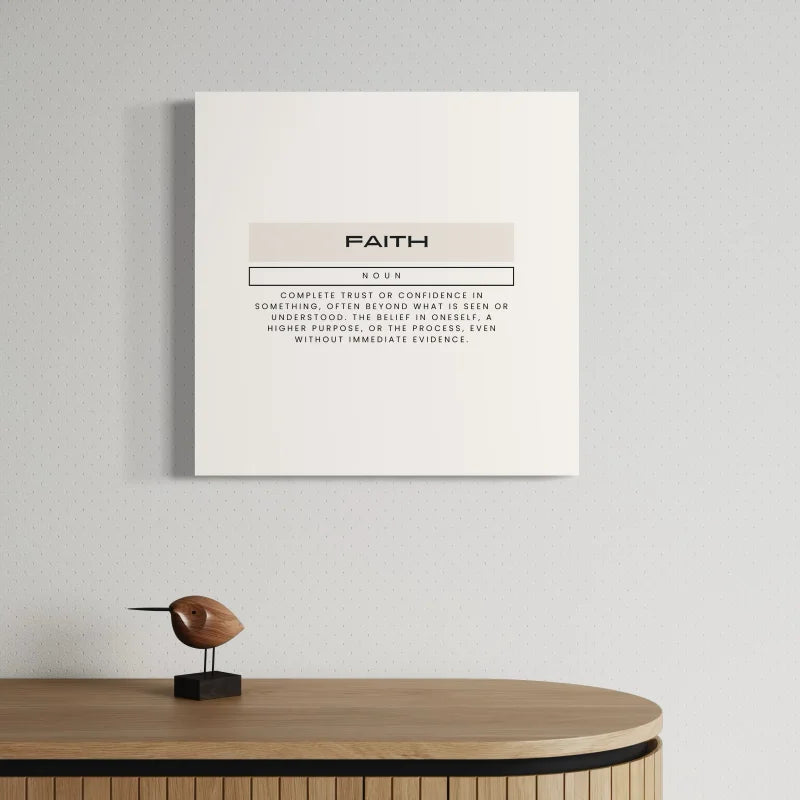 Faith Definition Black and White Canvas Prints - Typography & Word Art