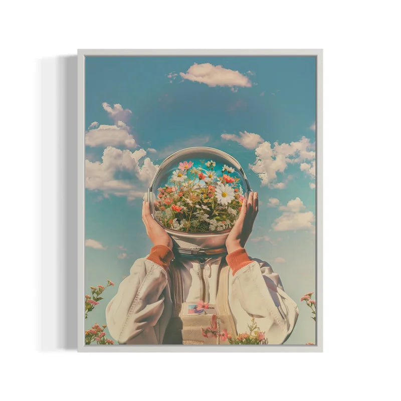 Floral Astronaut Canvas Prints Wall Art - Ready to Hang Canvas Prints