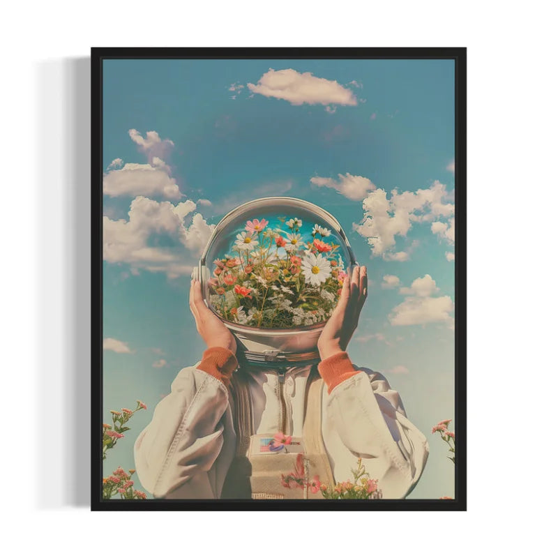Floral Astronaut Canvas Prints Wall Art - Ready to Hang Canvas Prints