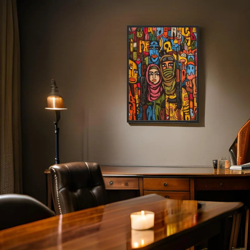 Framed Abstract Armed Figures Canvas Prints Breaking Borders - Ready to Hang Canvas Prints