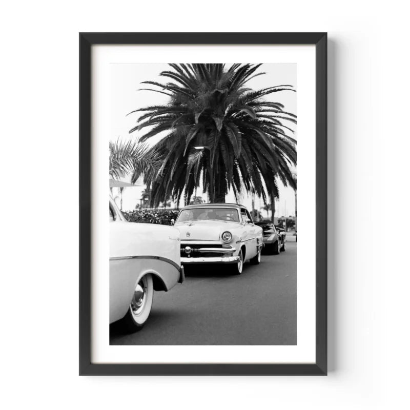 Framed Black and White Car Fine Art Print - Luxury & Lifestyle (Framed Fine Art)