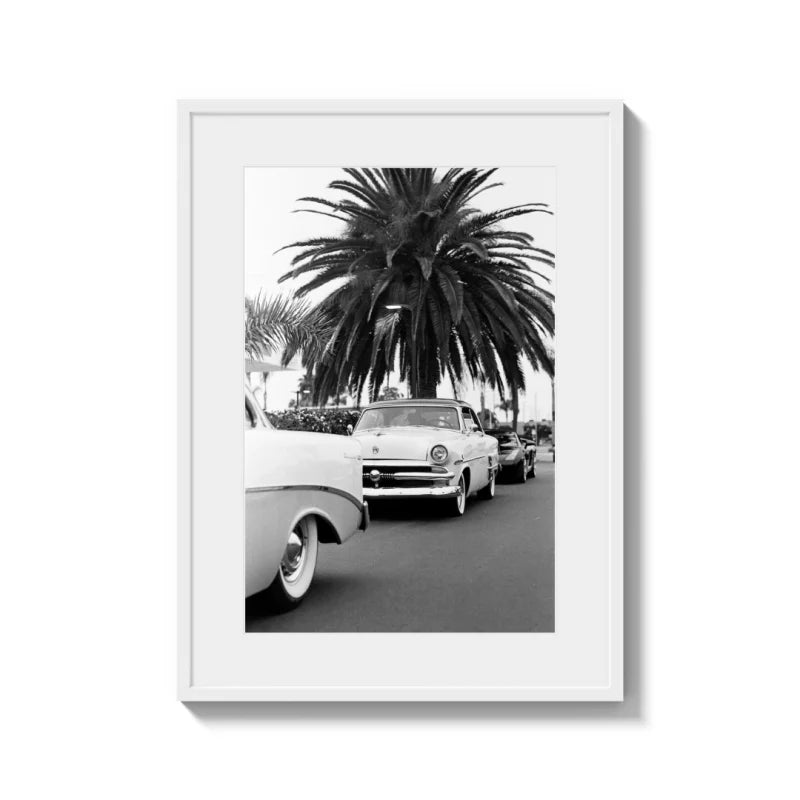Framed Black and White Car Fine Art Print - Luxury & Lifestyle (Framed Fine Art)