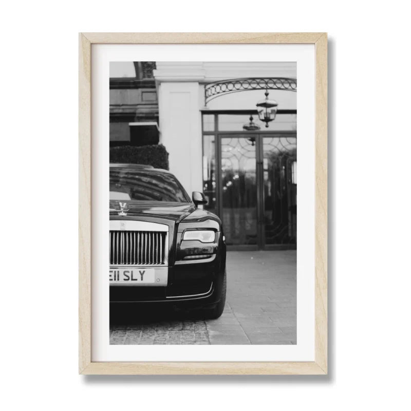 Framed Black and White Car Fine Art Print - Luxury & Lifestyle (Framed Fine Art)