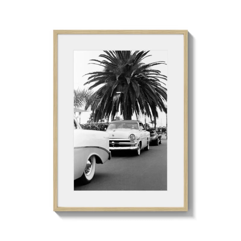 Framed Black and White Car Fine Art Print - Luxury & Lifestyle (Framed Fine Art)