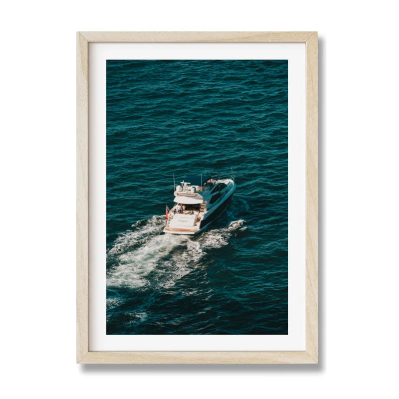 Framed Boat Photograph Fine Art Print - Luxury & Lifestyle (Framed Fine Art)