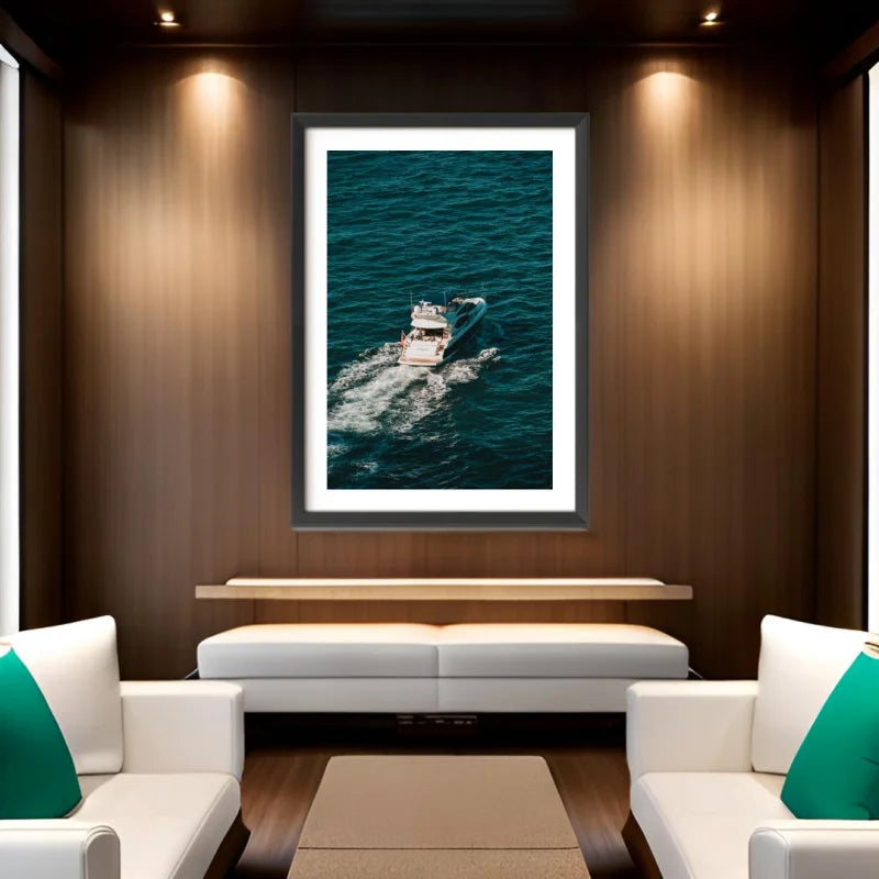 Framed Boat Photograph Fine Art Print - Luxury & Lifestyle (Framed Fine Art)