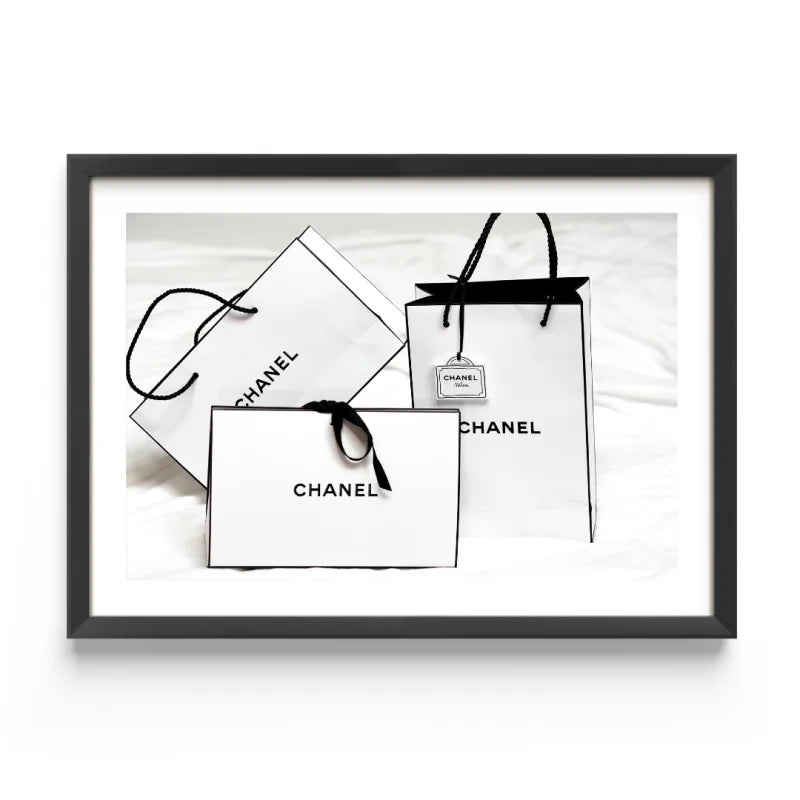 Framed Chanel Shopping Bag Fine Art Prints - Framed Fine Art Prints