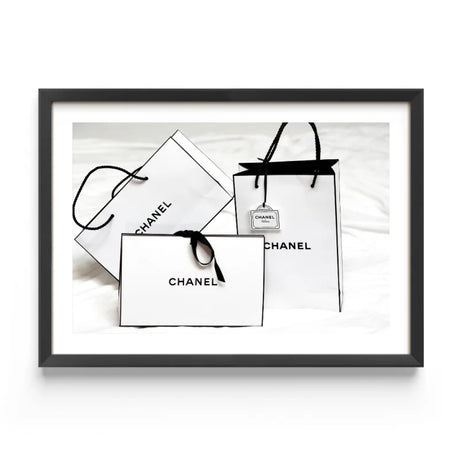 Framed Chanel Shopping Bag Fine Art Prints - Framed Fine Art Prints