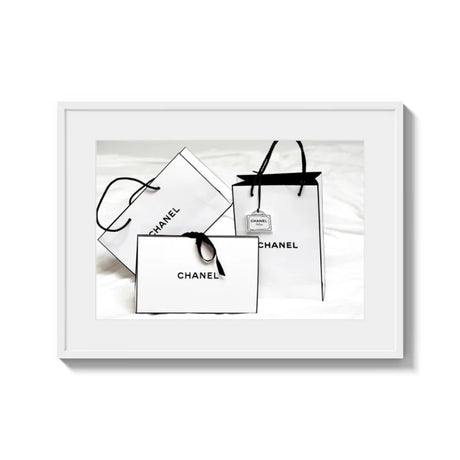 Framed Chanel Shopping Bag Fine Art Prints - Framed Fine Art Prints