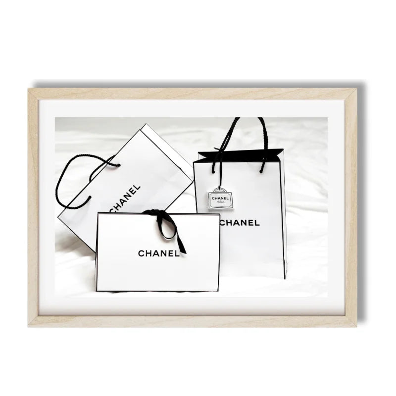 Framed Chanel Shopping Bag Fine Art Prints - Framed Fine Art Prints