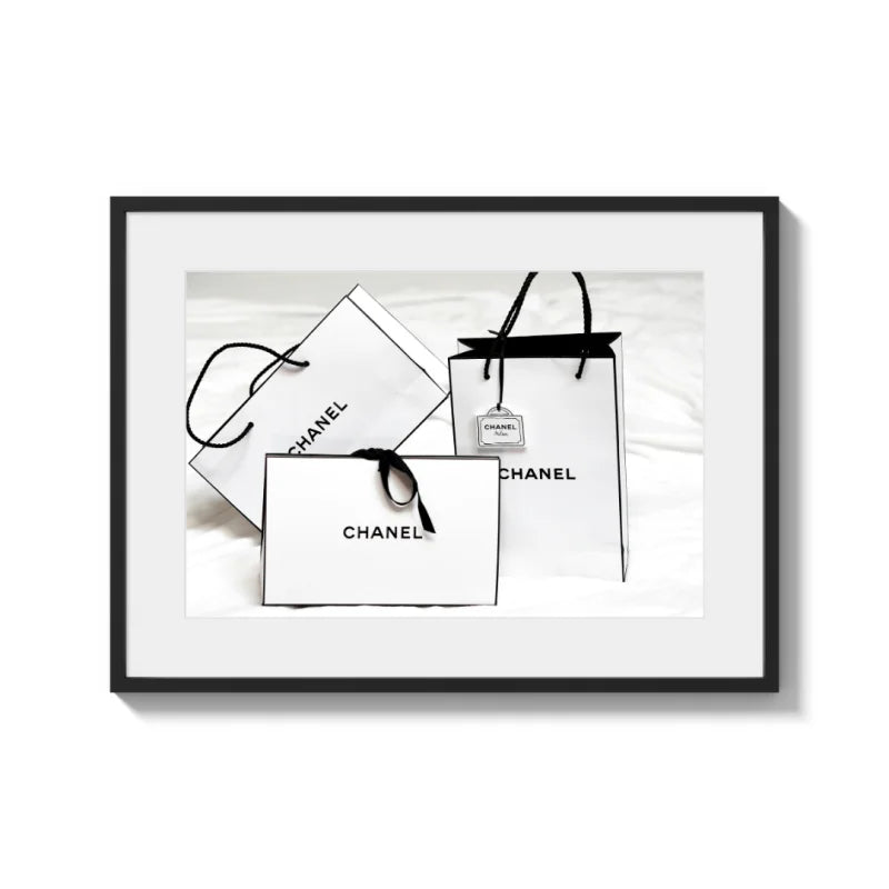 Framed Chanel Shopping Bag Fine Art Prints - Framed Fine Art Prints