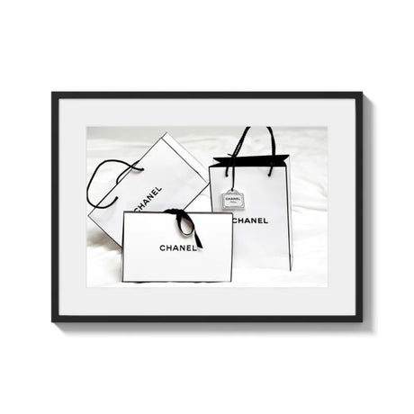 Framed Chanel Shopping Bag Fine Art Prints - Framed Fine Art Prints