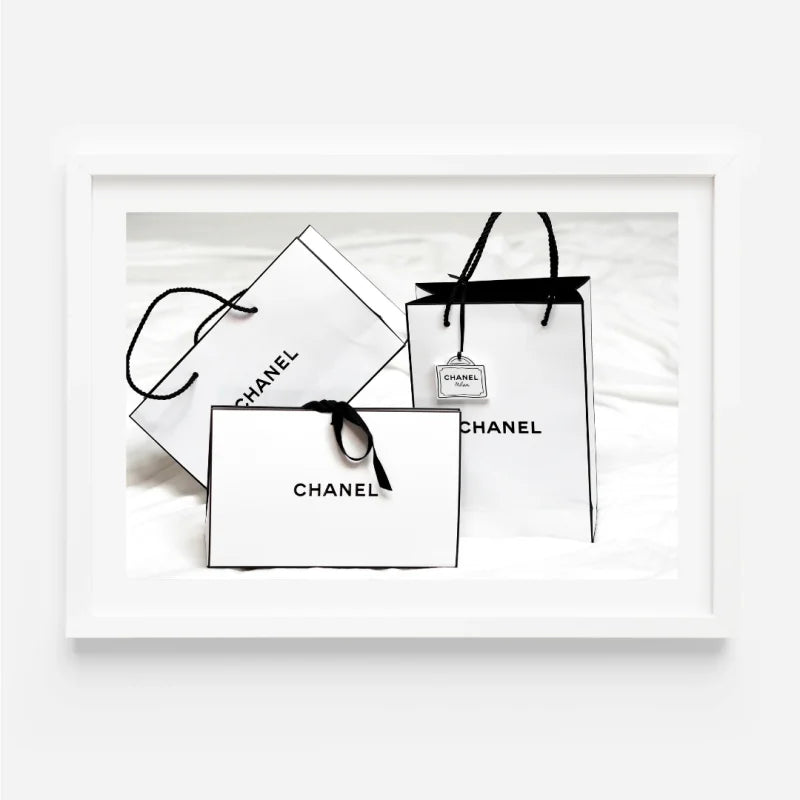 Framed Chanel Shopping Bag Fine Art Prints - Framed Fine Art Prints