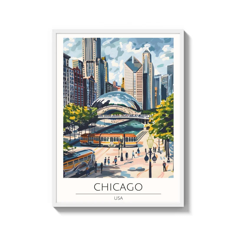 Framed Chicago Canvas Print World Tour Collection - Ready to Hang Canvas Prints